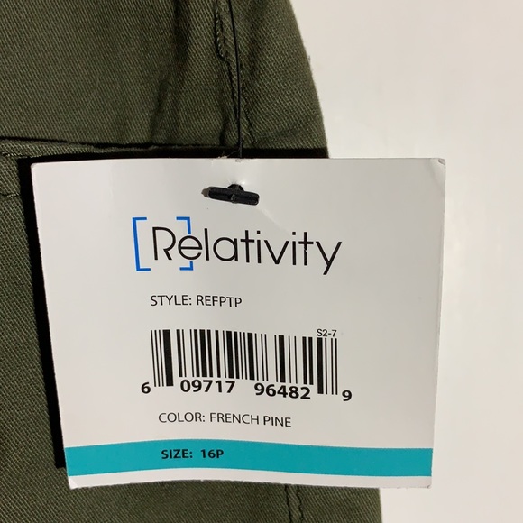 NWT Relativity pants in olive green size 16P - Picture 5 of 5